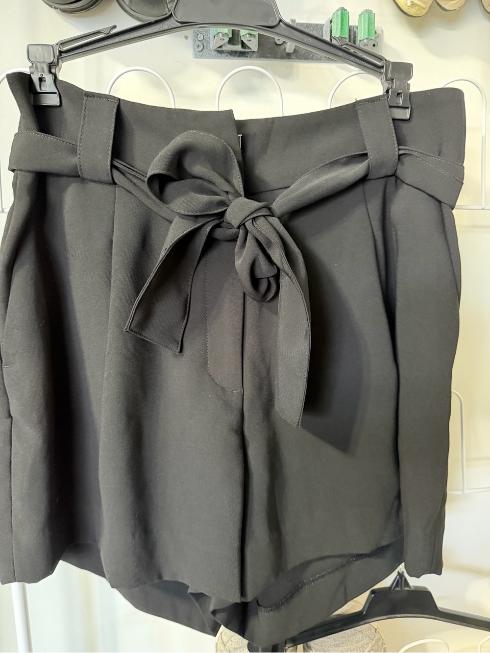 H&M Black Women's High-Waist Tie Shorts